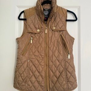 Vince Camuto Women’s brown quilted sleeveless fashion vest size XS 0 2